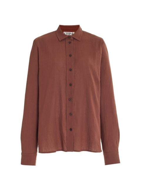 ÉTERNE Exclusive Jolene Cotton Button-Down Shirt brown