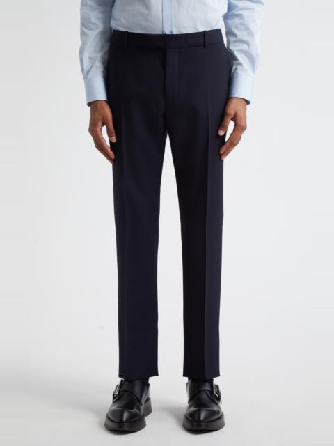 Alexander McQueen McQueen Low Rise Wool Cigarette Trousers in Navy at Nordstrom