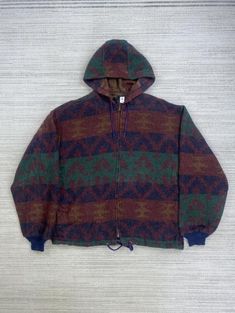 Other Designers Vintage - Vtg Made In Usa Print Wool Native Multicolor Fullzip Hoodie