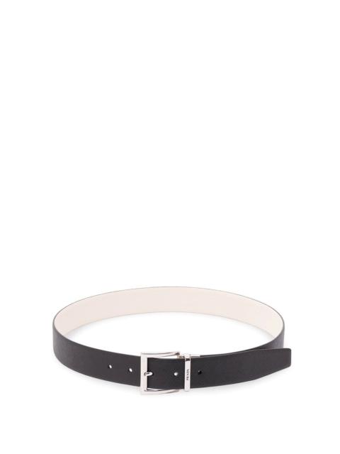 Prada Prada Men Saffiano Leather Reversible Belt