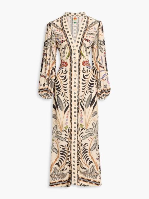 FARM RIO Printed crepe maxi dress