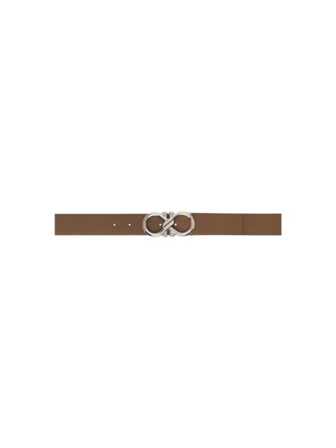 FERRAGAMO Brown & Black Gancini Reversible Belt