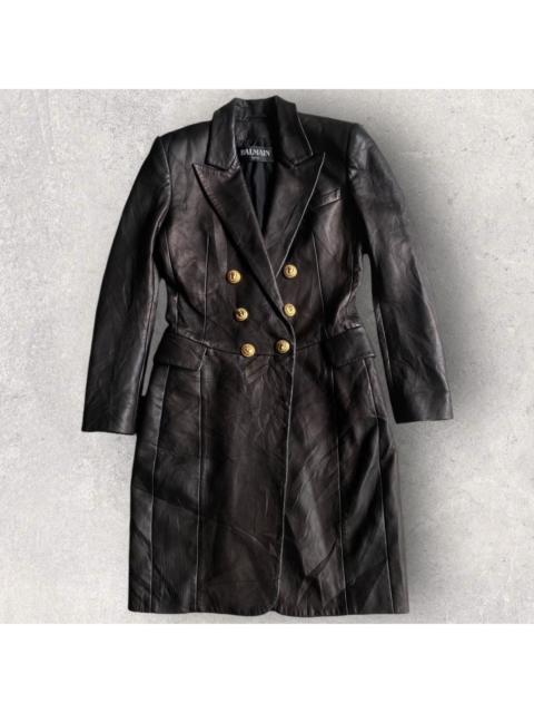Balmain Double Breasted Sheep Leather Coat
