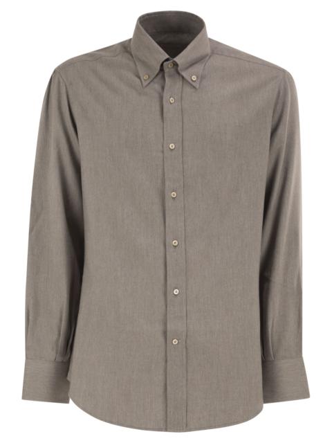 Brunello Cucinelli Brunello Cucinelli Men Cotton And Lyocell Button-Down Shirt