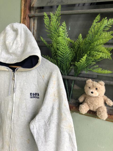 adidas 🔥Vintage Club Adidas Embroidery Logo Zipper Hoodie 90s