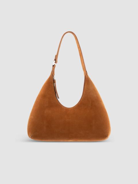 BY FAR Amber Summer Tan Suede Leather Shoulder Bag
