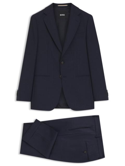 BOSS TWO-PIECE SLIM-FIT SUIT IN CHECKED VIRGIN WOOL