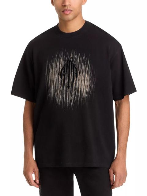 RTA Oversized Fit Colin Black Etched Monogram Tee