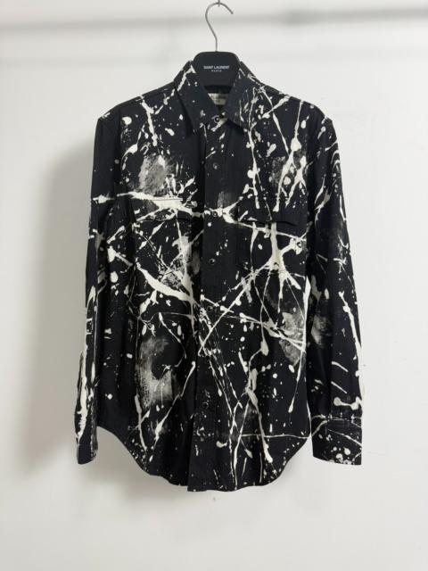 SAINT LAURENT Saint Laurent Slp16ss Black White Paint-Splatter Shirt
