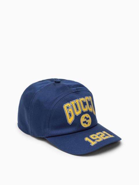 Gucci Blue Baseball Cap With Logo Men