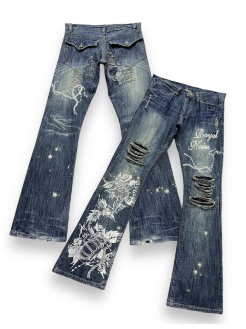 Other Designers Guru - FYE🔥GUMU INTERNATIONAL Punk Ripped Tribal Print Flare Denim