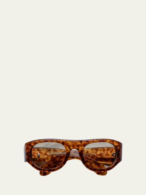 JACQUES MARIE MAGE Men's Clyde Acetate Oval Sunglasses