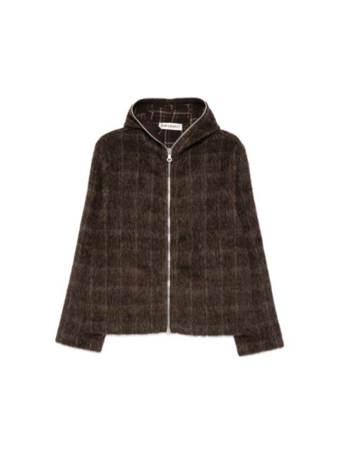 checked hooded jacket