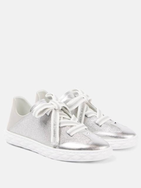 JIMMY CHOO Diamond Light Flex/F leather-trimmed sneakers