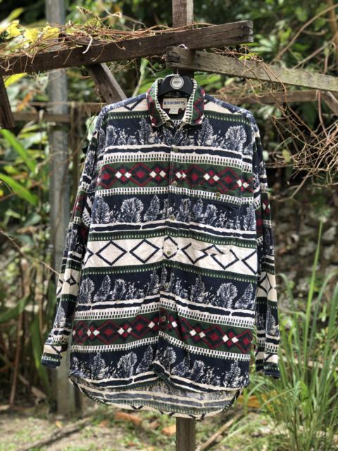 Other Designers Vintage - Vintage Fullprint Native Art Rugged Flannel