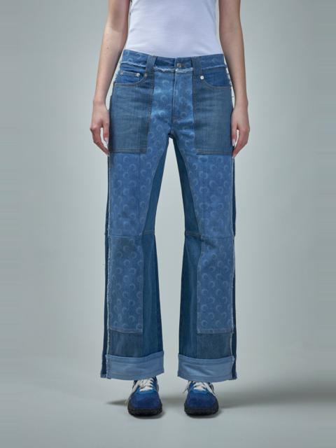Marine Serre Regenerated Denim Straight Leg Pants