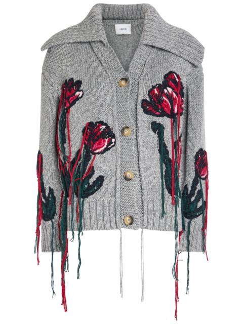 Erdem Erdem Embroidered Wool and Cotton-blend Cardigan