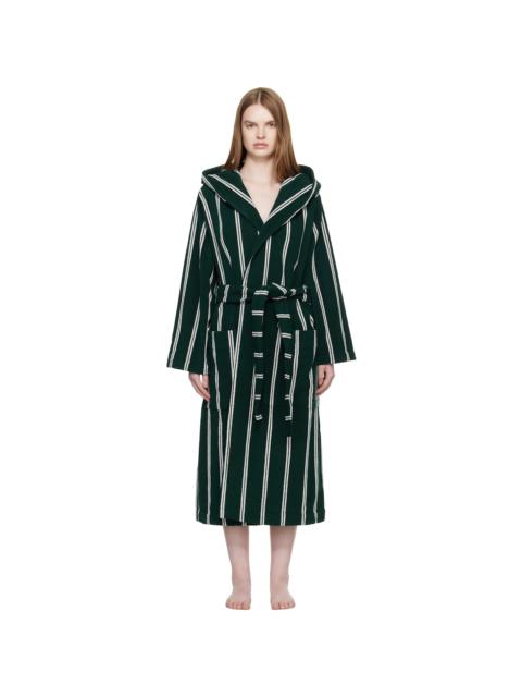 TEKLA Green Terry Hooded Bathrobe