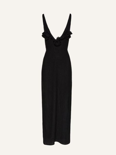 MAGDA BUTRYM Crepe high leg maxi dress in black