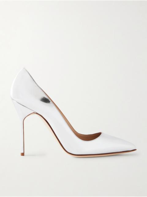 Manolo Blahnik Bb 105 Metallic Leather Pumps