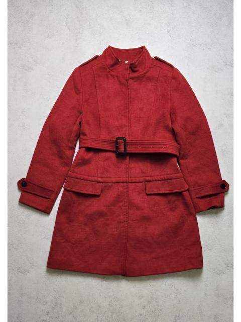 Burberry Burberry Women's Red Wool Belted Coat