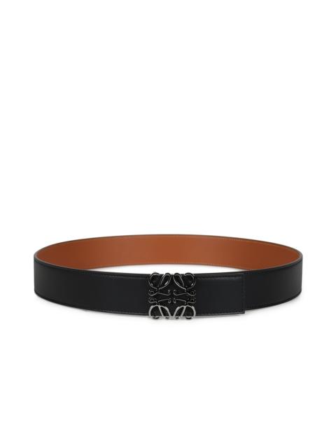 Loewe ANAGRAM REVERSIBLE 4CM BELT / BLK TAN PALLADIUM
