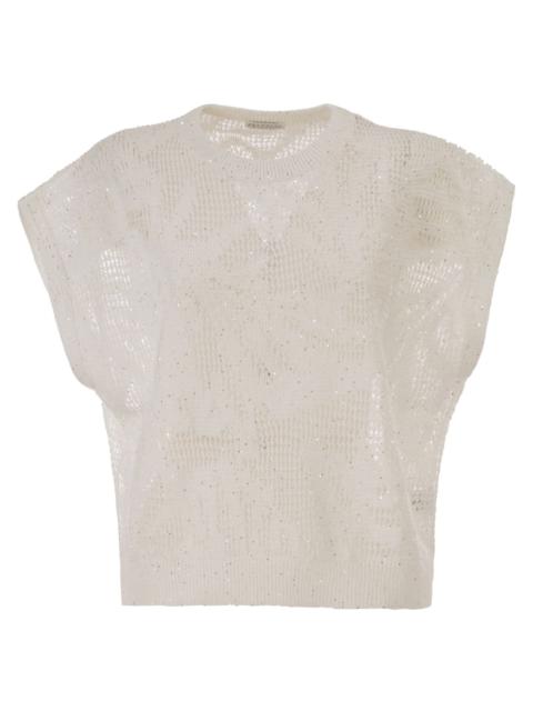Brunello Cucinelli Brunello Cucinelli Women Openwork Knit Top With Sequins