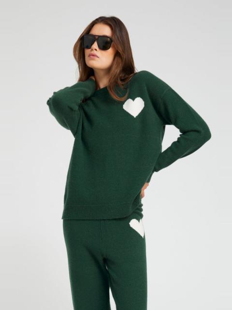 SPRWMN IVY CASHMERE HEART LOGO SWEATSHIRT