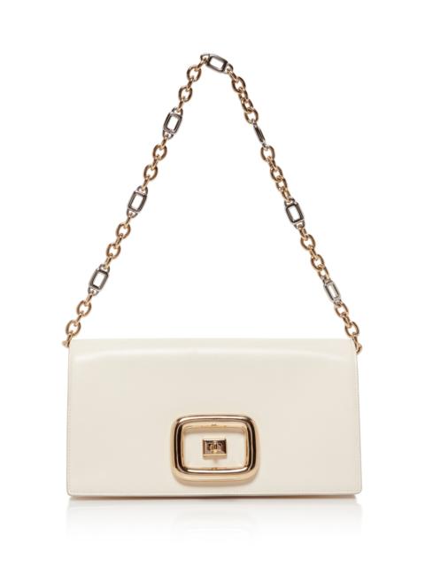 Roger Vivier Viv' Choc Chain Leather Bag white