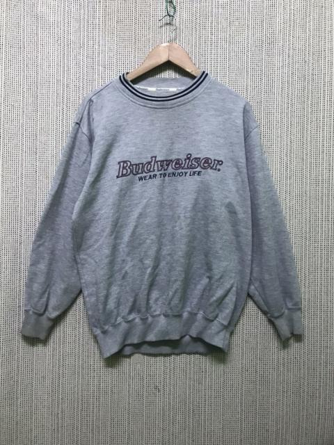 Other Designers Vintage - Junk Food Budweiser Gray Sweatshirt M Beer