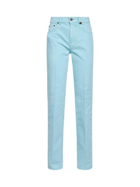 Chloé Chloé Women Washed Turquoise Denim Straight Jeans