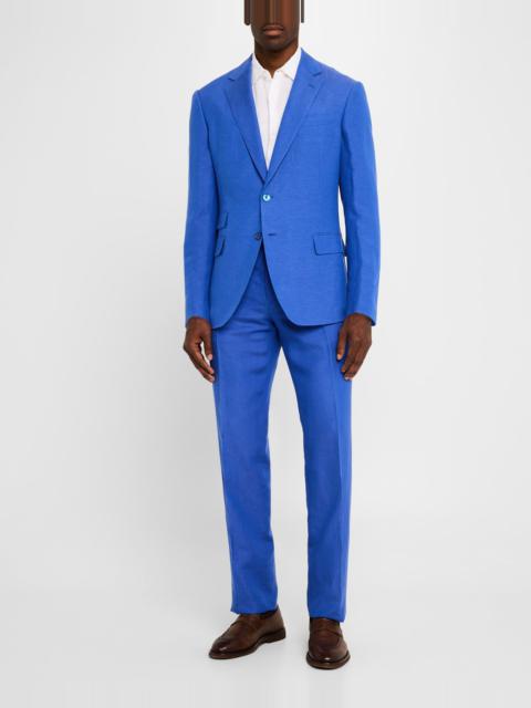 Men's Gregory Hand-Tailored Silk-Linen Trousers