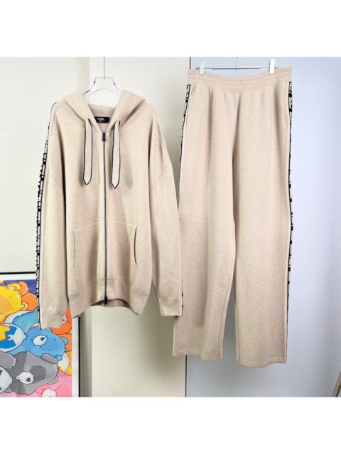 FENDI Fendi embroidered F logo knitted sweater and casual trousers set.