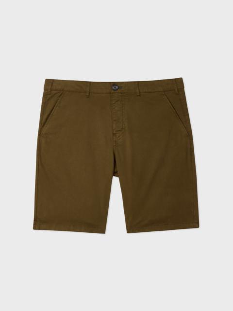 Paul Smith Dark Khaki Organic Cotton-Twill Shorts