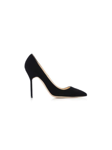 Manolo Blahnik Black Suede Pointed Toe Pumps