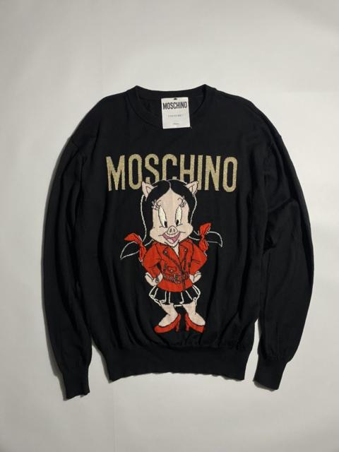 Moschino MOSCHINO-LOONEY TUNES CREWNECK WOOL KNIT SWEATER PORKY PIG