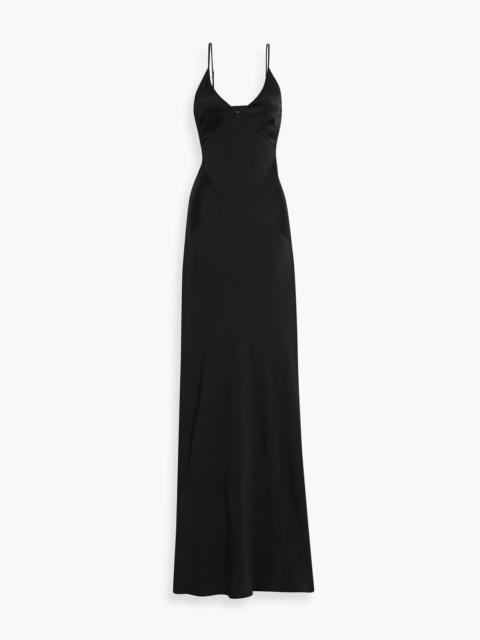 VERONICA BEARD Francis satin-paneled crepe maxi dress