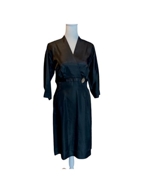 Other Designers Vintage Edith Martin California Black Cocktail Sheath Dress Brooch Size Medium
