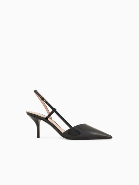 GIORGIO ARMANI Patent leather slingbacks