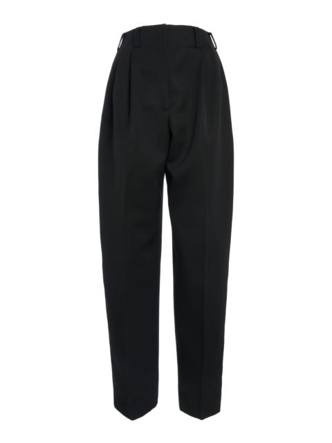 Givenchy Double-Pleated Low-Waisted Wool Trousers black