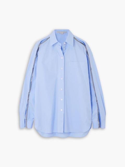 Stella McCartney Chain-embellished cutout organic cotton Oxford shirt