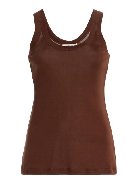 Lemaire Ribbed Cotton Tank Top brown