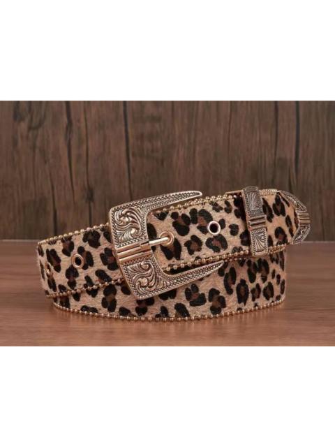 Cowboy Equipment - 110 Cm Leopard Print PU Leather Belt