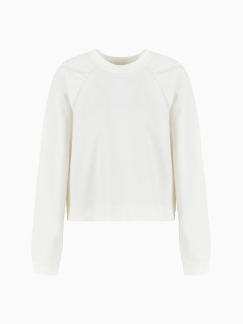 EMPORIO ARMANI ASV organic French terry sweatshirt with shiny rubberised eagle