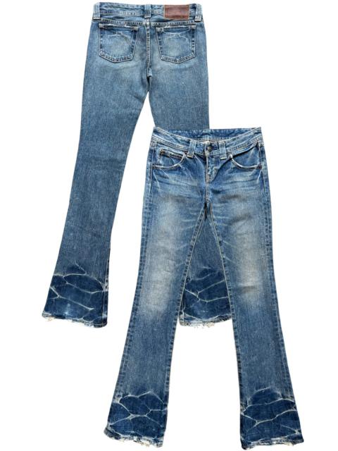 Archival Clothing - Japan Brand Faded Distressed Lowrise Denim Flare Jeans 28x32