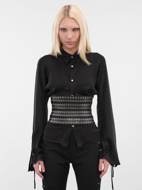 LUDOVIC DE SAINT SERNIN Black Lamb Leather Show Belt