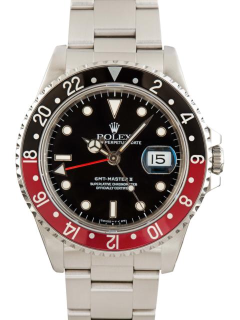 ROLEX Men's Rolex GMT-Master II Black & Red 16710 Coke