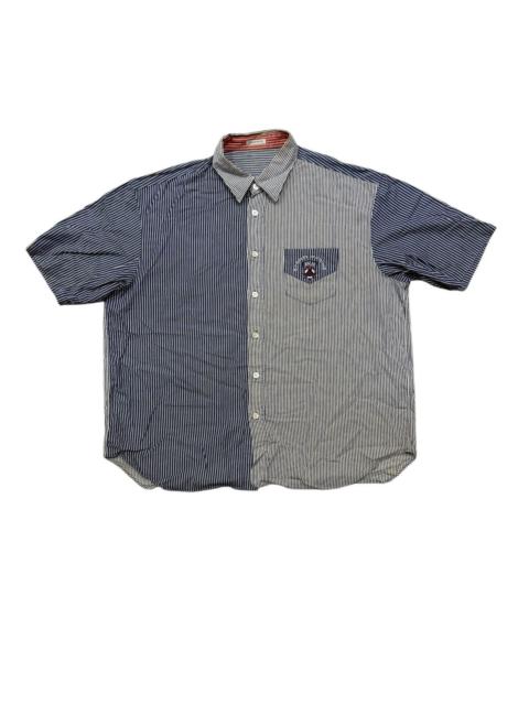 Other Designers Japanese Brand - Piasports Colorblock Blue Stripe Logo Chest Button Up Shirt