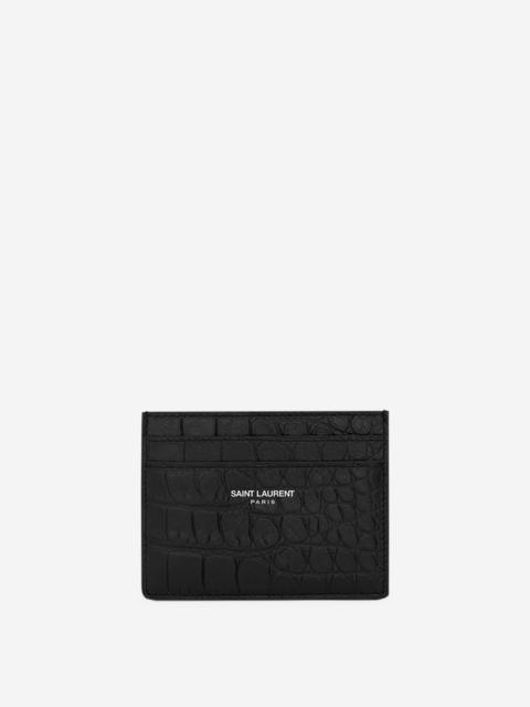 SAINT LAURENT LOGO LEATHER CARD HOLDER