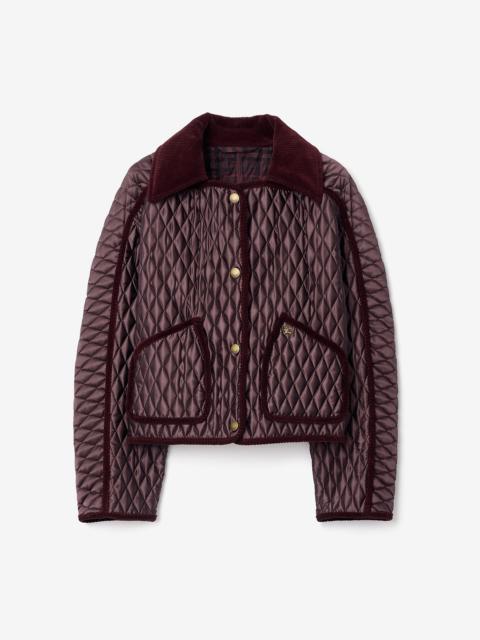 Burberry Cropped Quilted Nylon Floriston Jacket